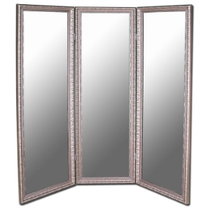 Monterey Mirrored Room Divider in Antique Silver - Made in USA 