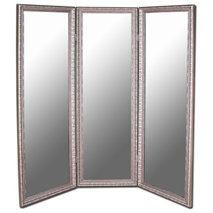 Monterey Mirrored Room Divider in Antique Silver - Made in USA 