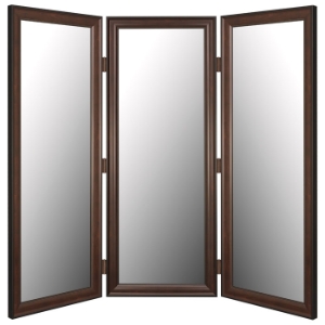 Riverview Mirrored Room Divider in Mahogany - Made in USA 