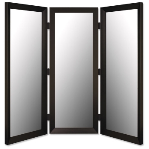 Sydenham Mirrored Room Divider in Angle Iron Black - Made in USA 