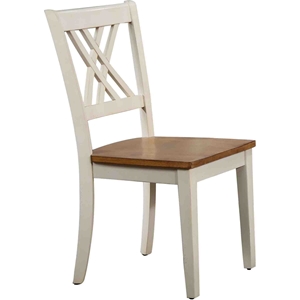 Double X-Back Dining Chair - Caramel and Biscotti 