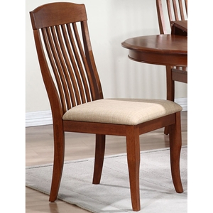 Belga Side Chair - Slat Back, Fabric Seat, Cinnamon 