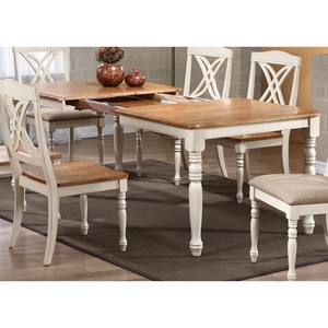 Meredith Extending Dining Table - Turned Legs, Biscotti & Caramel 