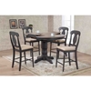 5 Pieces Counter Dining Set - Poleon Back, Padded Seat, Gray Stone and Black Stone - ICON-RD42-STC53-U-97-GRS-BKS