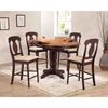 5 Pieces Counter Dining Set - Poleon Back, Padded Seat, Whiskey and Mocha - ICON-RD42-STC53-U-97-WY-MA