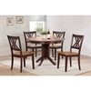 5 Pieces Contemporary Dining Set - Double X-Back, Wood Seat, Whiskey and Mocha - ICON-RD45-CON-CH56-WY-MA