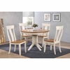5 Pieces Contemporary Dining Set - Panel Back, Wood Seat, Caramel and Biscotti - ICON-RD45-CON-CH57-CL-BI