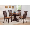 5 Pieces Deco Dining Set - Slat Back, Wood Seat, Whiskey and Mocha - ICON-RD45-DECO-CH51-WY-MA