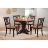 5 Pieces Deco Dining Set - Double X-Back, Wood Seat, Whiskey and Mocha - ICON-RD45-DECO-CH56-WY-MA