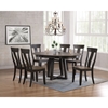 Antiqued Grey Stone Black Stone Cross Pedestal Dining Table (45"x45"x63") - ICON-RD45-T-GRS-BKS-BS-RD45-CRS-BKS
