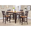 5-Piece Counter Dining Set - Wood Seat, Double X-Back, Whiskey and Mocha - ICON-RT67-CT-CO-STC56-WY-MA