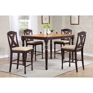 5-Piece Counter Dining Set - Butterfly Back, Whiskey and Mocha 