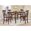 5-Piece Counter Dining Set - Wood Seat, Napoleon Back, Whiskey and Mocha - ICON-RT67-CT-TU-STC53-WY-MA