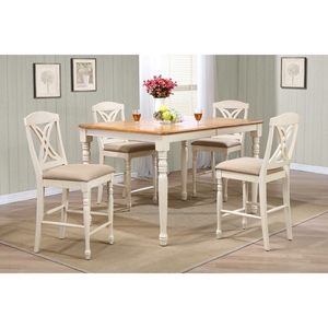 5-Piece Butterfly Back Counter Dining Set - Caramel and Biscotti 