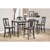 5-Piece Napoleon Back Counter Dining Set - Wood Seat, Gray and Black - ICON-RT78-CT-TU-STC53-GRS-BKS
