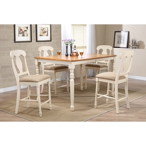 5-Piece Napoleon Back Counter Dining Set - Caramel and Biscotti 
