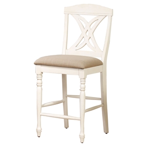 Butterfly Back 24" Counter Stool - Upholstered Seat, Biscotti 