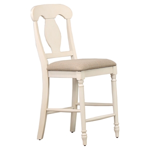 Napoleon Back 24" Counter Stool - Upholstered Seat, Biscotti 
