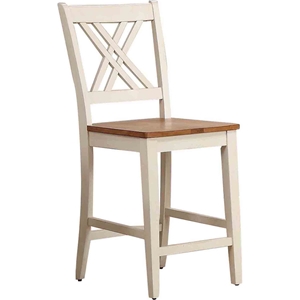 Double X-Back 24" Counter Stool - Caramel and Biscotti 