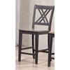 Double X-Back 24" Counter Stool - Gray and Black - ICON-STC56-GRS-BKS
