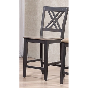 Double X-Back 24" Counter Stool - Gray and Black 