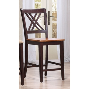 Double X-Back 24" Counter Stool - Whiskey and Mocha 