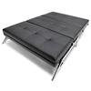 Cubed Deluxe Full Size Sleeper Sofa - Chrome Steel Legs, Black - INN-94-744001C582-0