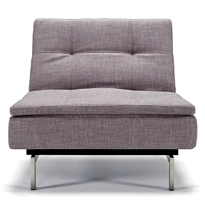Dublexo Deluxe Convertible Chair - Steel Legs, Begum Dark Gray 