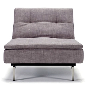 Dublexo Deluxe Convertible Chair - Steel Legs, Begum Dark Gray 