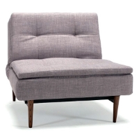 Dublexo Deluxe Convertible Chair - Walnut Wood, Begum Dark Gray