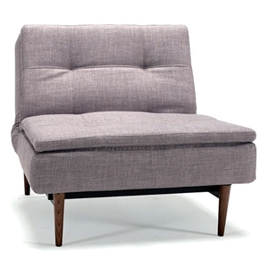 Dublexo Deluxe Convertible Chair - Walnut Wood, Begum Dark Gray 