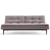 Dublexo Deluxe Tufted Sofa Bed - Walnut Wood, Begum Dark Gray - INN-94-741050C505-3-2