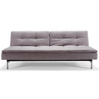 Dublexo Deluxe Tufted Sofa Bed - Steel Legs, Begum Dark Gray