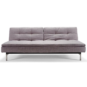 Dublexo Deluxe Tufted Sofa Bed - Steel Legs, Begum Dark Gray 