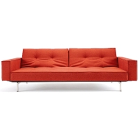 Splitback Deluxe Track Arm Sofa - Convertible, Steel Legs, Orange