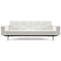 Splitback Deluxe Track Arm Sofa - Convertible, Steel Legs, White