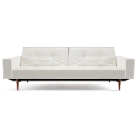Splitback Deluxe Track Arm Sofa - Convertible, Wood Legs, White
