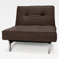 Splitback Deluxe Convertible Chair - Steel Legs, Begum Dark Brown
