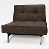 Splitback Deluxe Convertible Chair - Steel Legs, Begum Dark Brown - INN-94-741011C503-8-2
