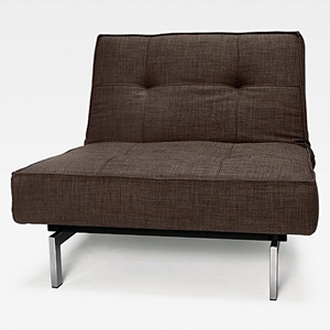 Splitback Deluxe Convertible Chair - Steel Legs, Begum Dark Brown 
