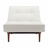 Splitback Deluxe Convertible Chair - Walnut Wood Legs, White - INN-94-741011C588-3-2