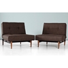 Splitback Deluxe Convertible Chair - Wood Legs, Dark Brown - INN-94-741011C503-3-2