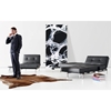 Splitback Deluxe Sofa Bed - Stainless Steel, Black Leather Look - INN-94-741010C582-8-2