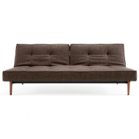 Splitback Deluxe Sofa Bed - Walnut Wood, Begum Dark Brown