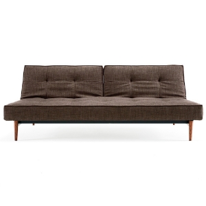 Splitback Deluxe Sofa Bed - Walnut Wood, Begum Dark Brown 