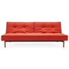 Splitback Deluxe Sofa Bed - Walnut Wood, Burned Orange - INN-94-741010C524-3-2