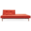 Splitback Deluxe Sofa Bed - Walnut Wood, Burned Orange - INN-94-741010C524-3-2
