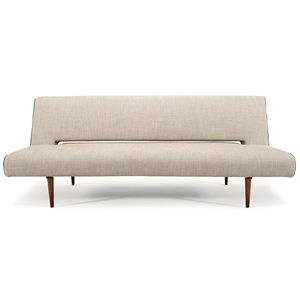 Unfurl Convertible Sofa Bed - Walnut Wood Legs, Natural 