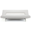 Wing Deluxe Sofa - Stainless Steel Legs, White Leather Look - INN-94-742001C588-8-2