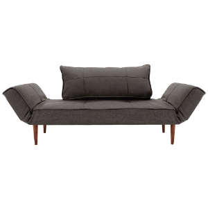 Zeal Deluxe Convertible Sofa - Walnut Wood Legs, Basic Gravel 